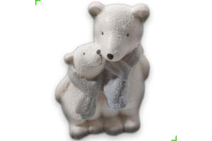 Ursinho Abraçado Carinho Polar Natal Decorativo Com Cachecol